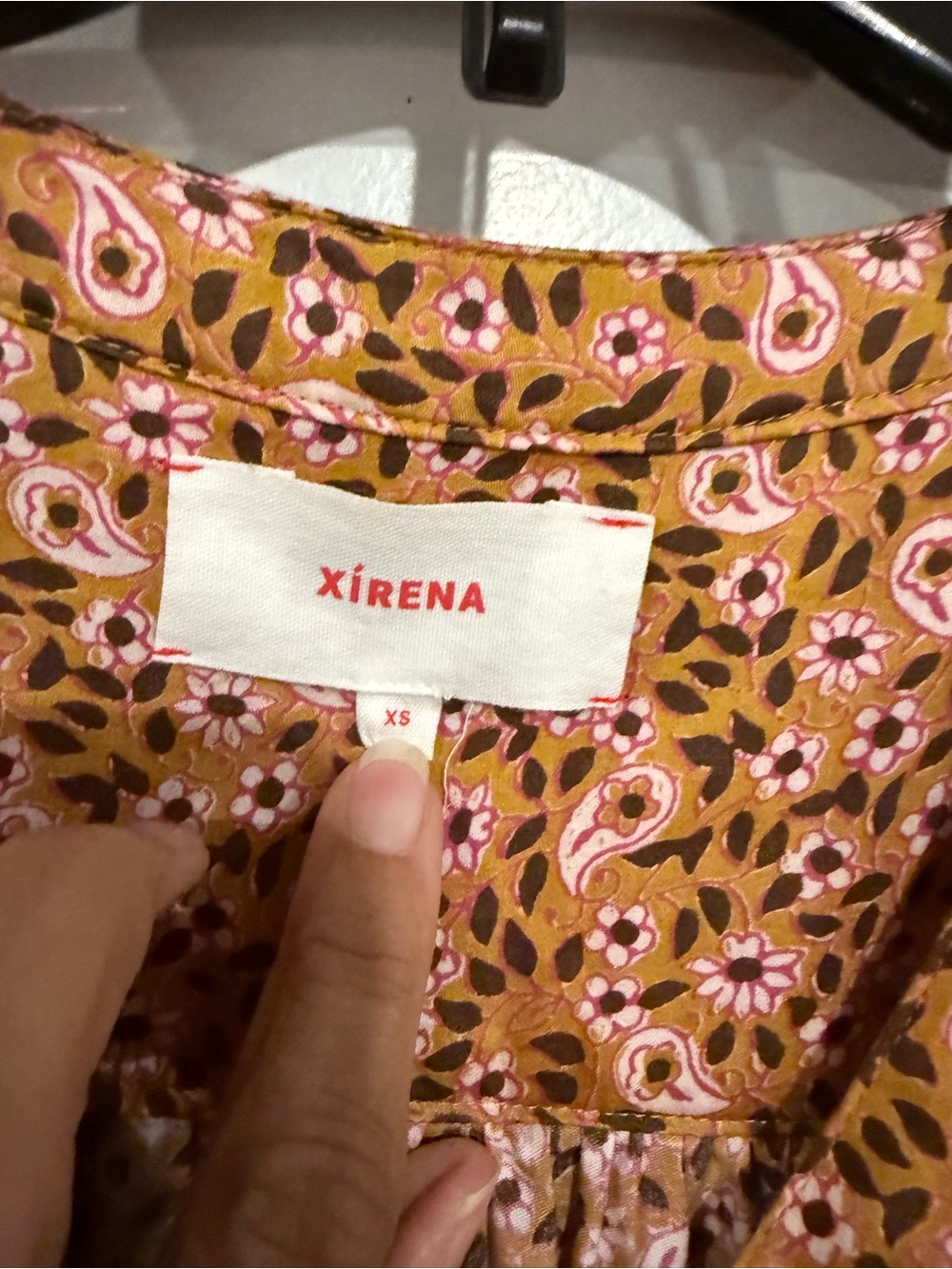 XiRENA Lenox puffed sleeve Floral Midi Dress XS honeysuckle orange Boho - Picture 7 of 9